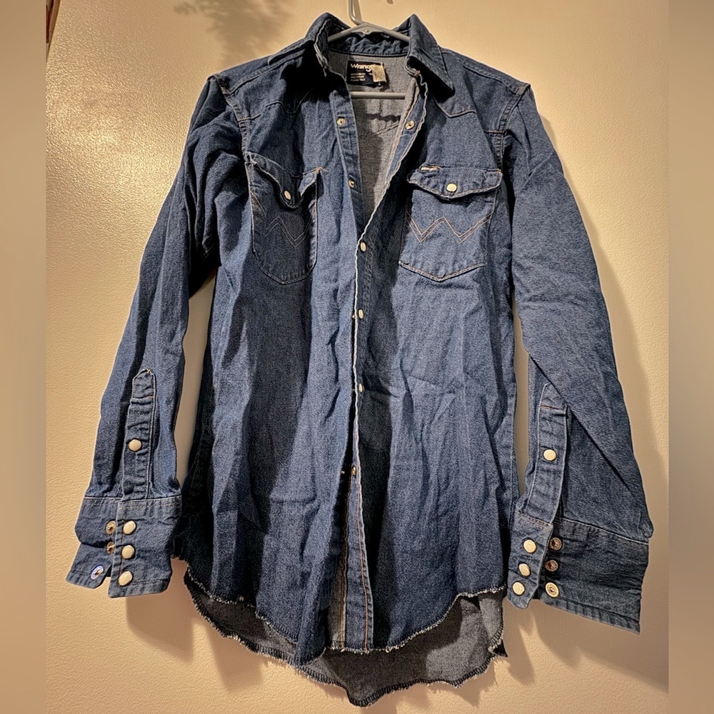 Wrangler denim chambray vintage western shirt
